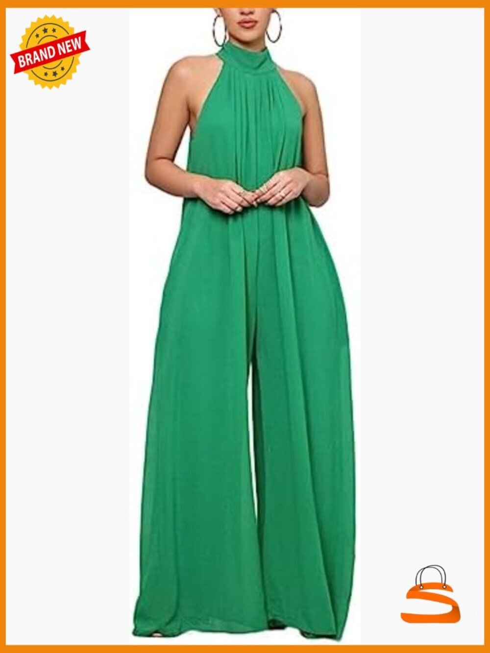 Solid Linen Loose Sleeveless Stretch Jumpsuit